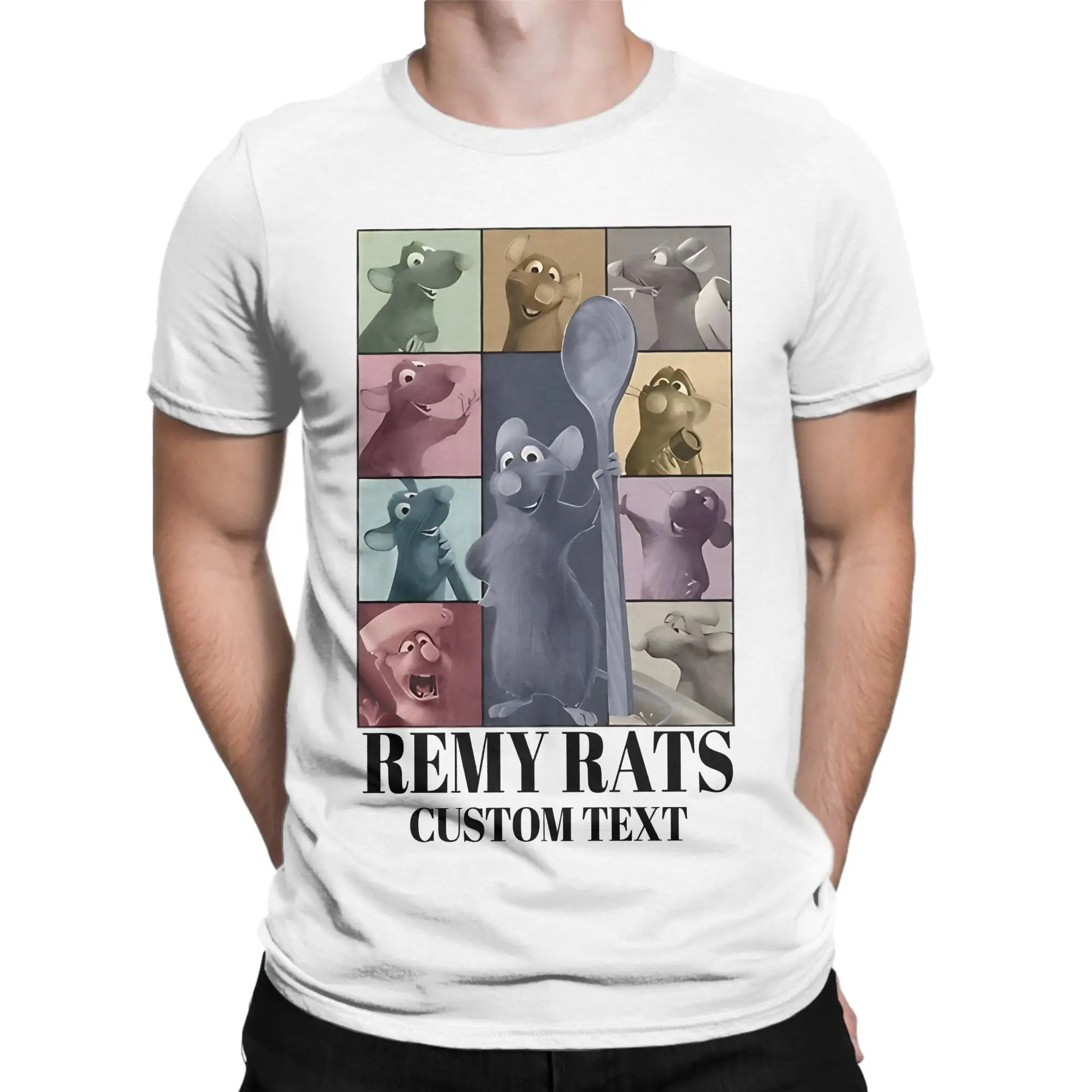 Ratatouille Men T Shirt  Casual Tee Shirt Short Sleeve Crewneck T-Shirts Pure Cotton Plus Size Clothes