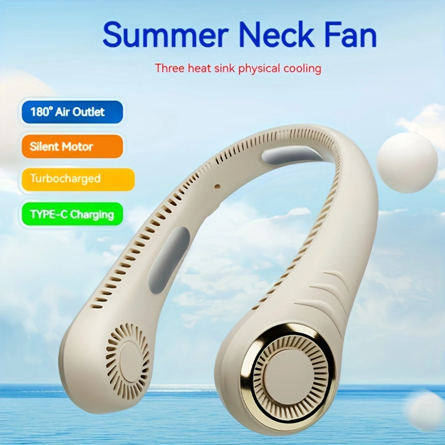 Kühlender Halsventilator, tragbarer Mini-Ventilator ohne Flügel, leiser Ventilator