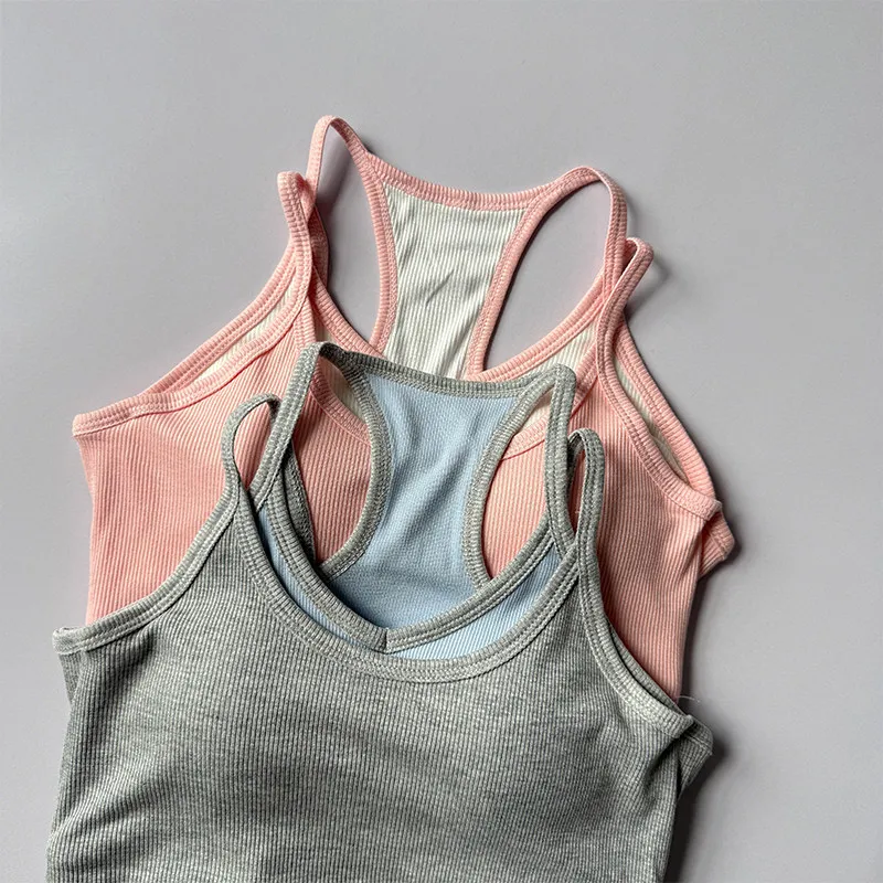 Damen Yoga-Top Stoßfester Sport-BH mit Brustpolstern, Trägerloses Yoga-Oberteil, Oberbekleidung zum Laufen, Trainings- und Fitness-Top – Detail 7