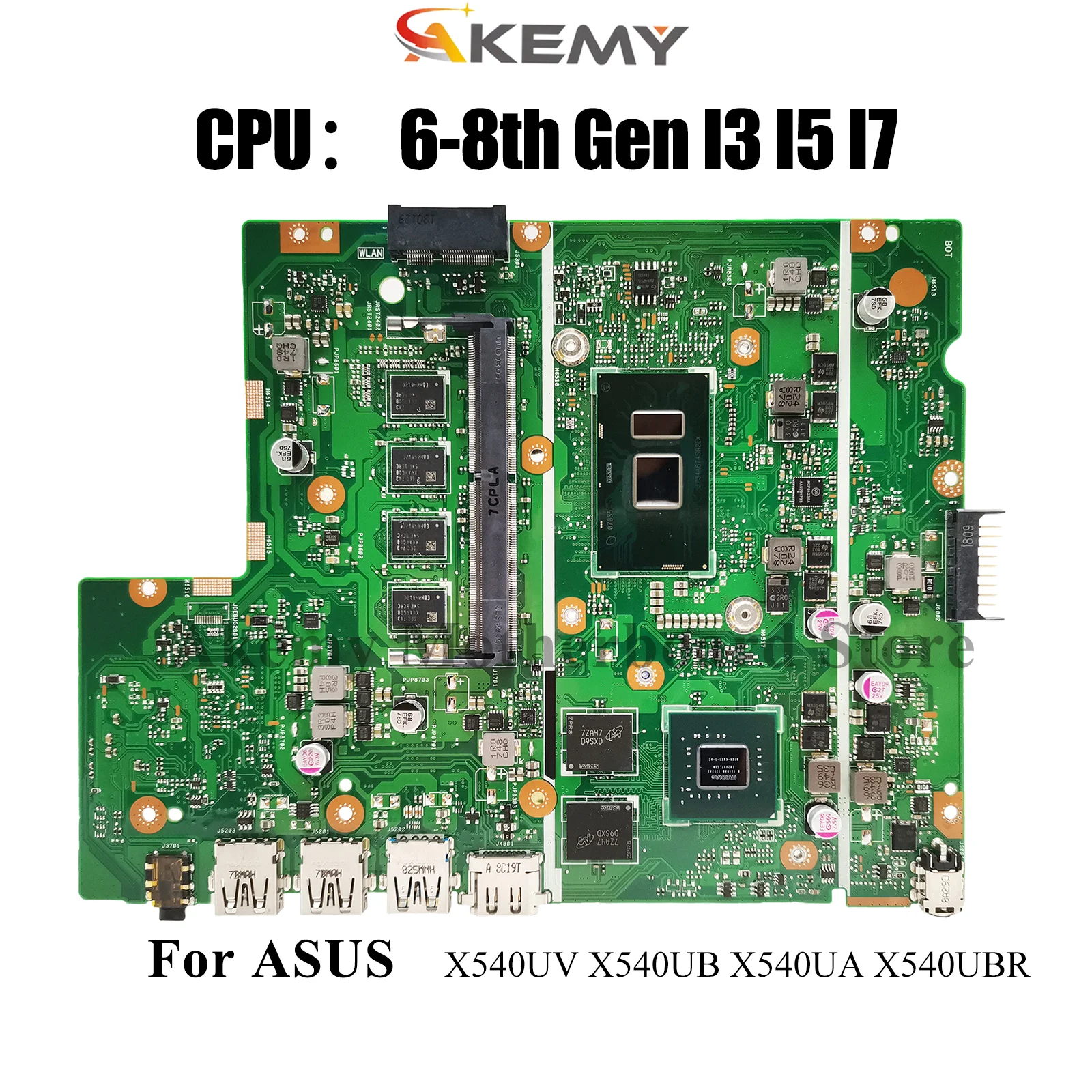 ASUS F540U X540UBR A540U K540U R540U X540UAR P540U X540U X540UB X500U 노트북 메인보드 (X540UV) I3 I5 I7 CPU 지원