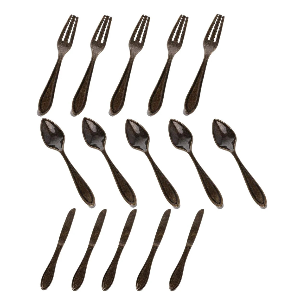 

15 Pcs Knife Spoon Fork Kitchen Cabinet Closet Drawer Pull Handles Knobs 3-Inch Center to Center Bronze