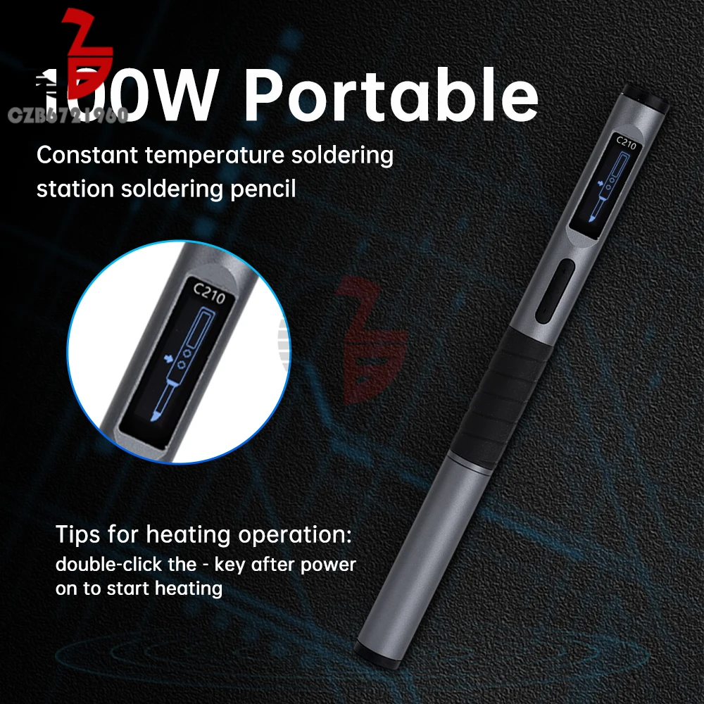 C210 Soldering Iron Adjustable Temperature 100W Fast Heating Electric Soldering Pen Portable Digital Smart Welding Station Kits