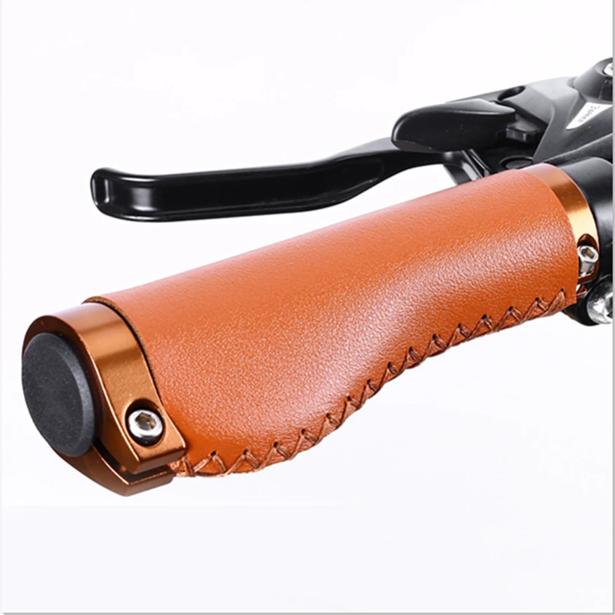 

Hot Sale Handlebar Gloves Handlebar Grips Cycling Outdoor Sports Parts Shock Absorption 115g 130mm Double Aluminum Leather