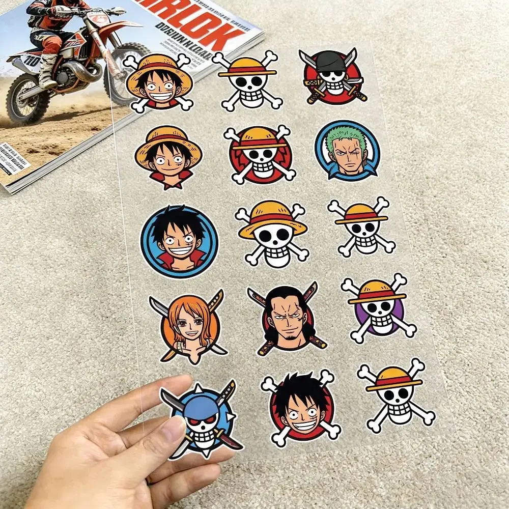 One Piece Monkey D. Luffy Reflective motorcycle stickers, 3M safety warning at night in the dark scooter helmets