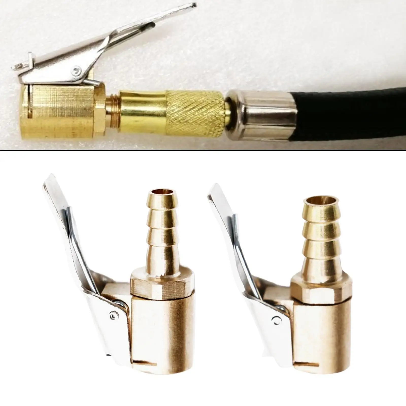Generic Tire Air Chuck with Clip Adapter,Tire Inflator Hose Adapter,No Leakage Brass Locking Tire Inflator Nozzle Connect
