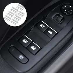 7Pcs/Set Chrome Door Window Lift Button Switch Sequin Trim for Peugeot 2008 208 3008 408 508 301 308 for Citroen C4L C-QUATRE C5