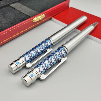Lanlan 최고급 CT 블루 볼포인트 롤러 볼펜, 일련 번호 포함, 럭셔리 스테이셔너