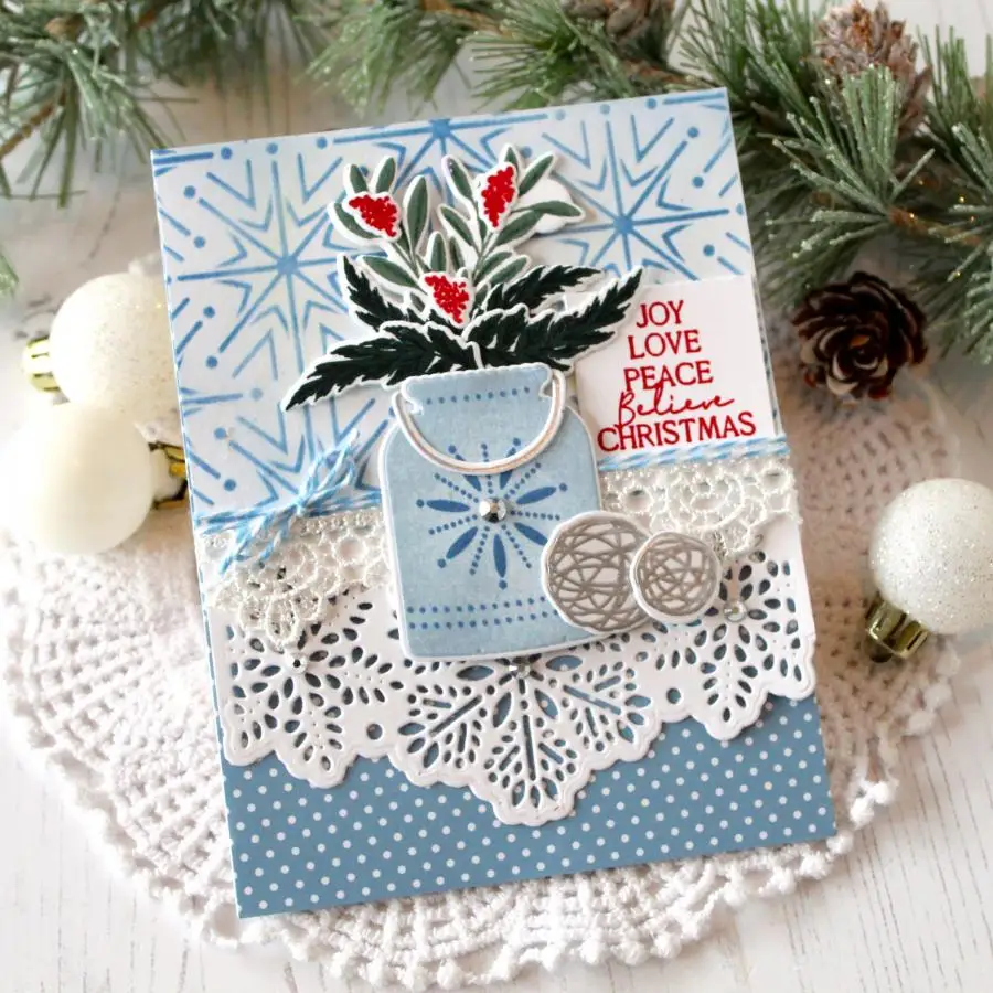 

Spectacular Snowflakes Christmas Background Stencils Scrapbooking for Paper Making Frames Card Craft no Stamp Dies