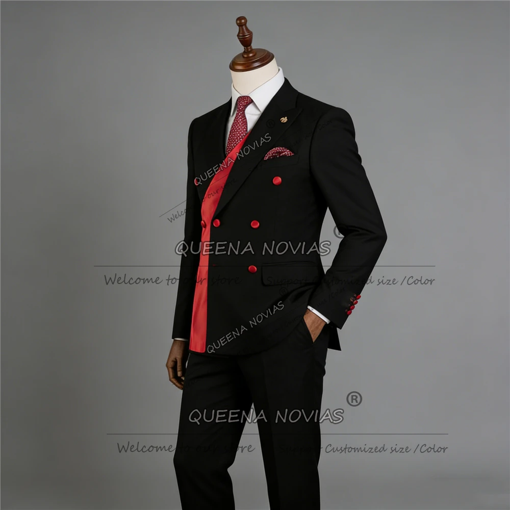 Exclusive Design Suits Men For Wedding Double Breasted Jacket Pants 2 Piece Groom Tuxedos Customized Male Fashion Party Outfits