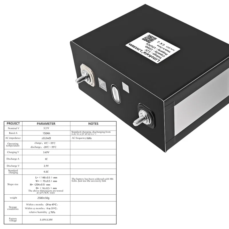4PCS LiitoKala 3.2V 150Ah Lifepo4 Batteria ricaricabile 12V 24V 48V per camper Golf Cart Barche EU US duty free