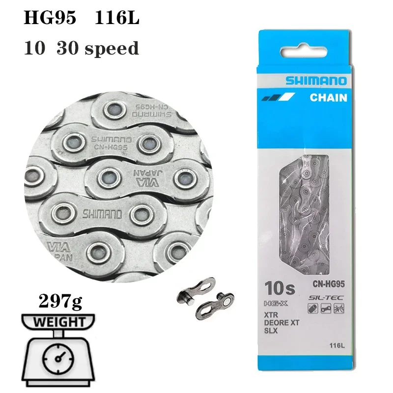 SHIMANO 10 Speed CN-HG95 MTB Bike Chain Ultra Narrow - HG-75 HG54 10S Mountain Bicycle Accessories New