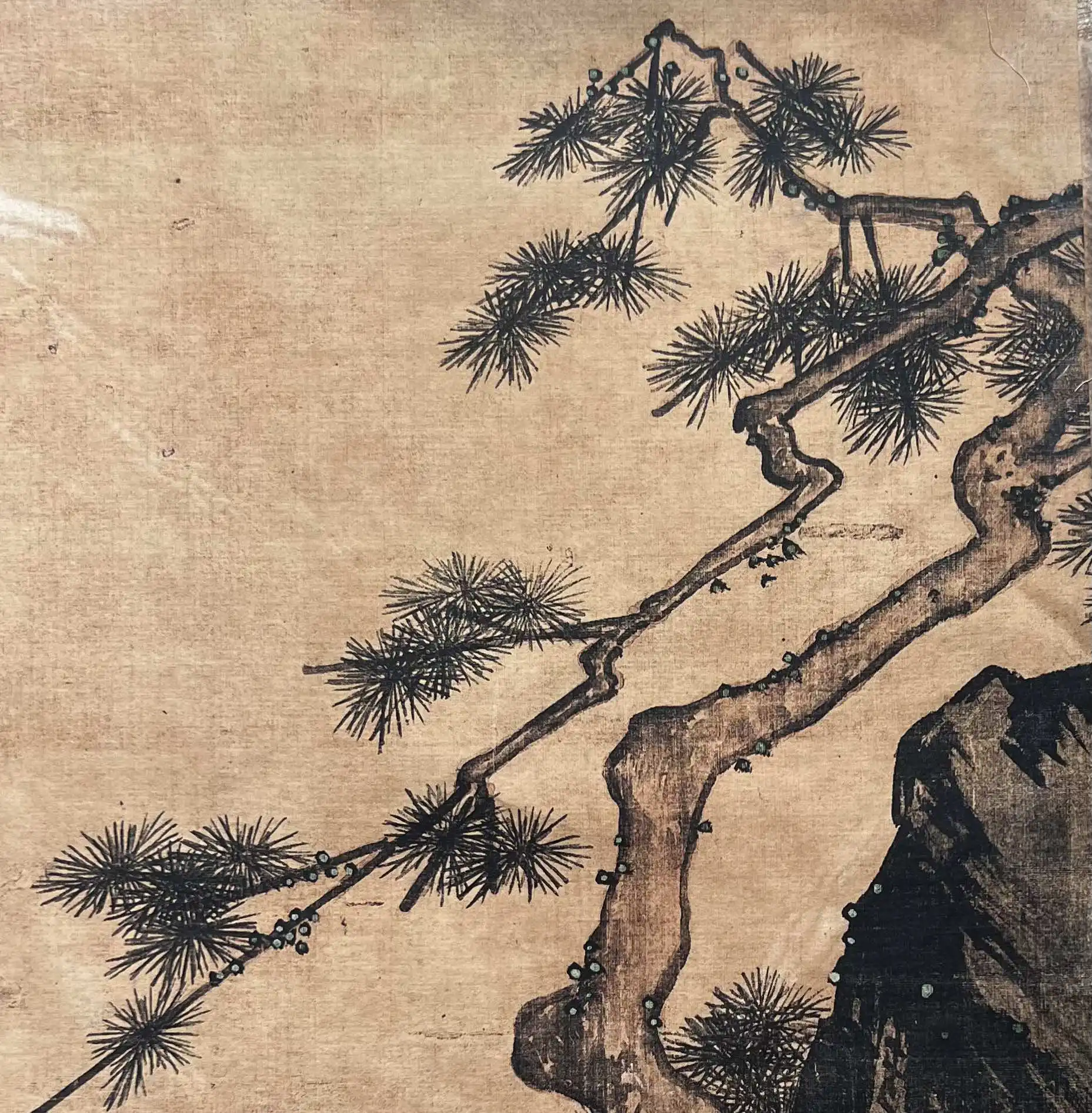 Chinese rice paper hanging painting living room wall decoration painting Ma Yuan - pine longevity picture