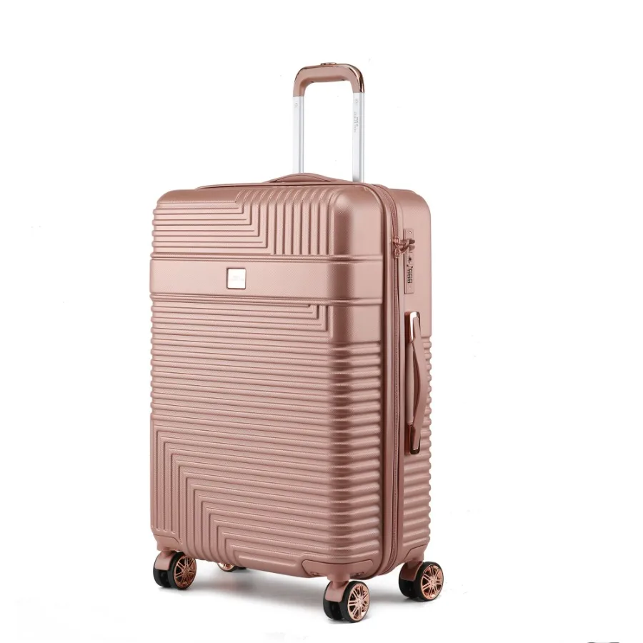 

Mykonos Large Check-in Spinner for travel, polycarbonate material, navy blue color, 360 spinner wheels and TSA lock