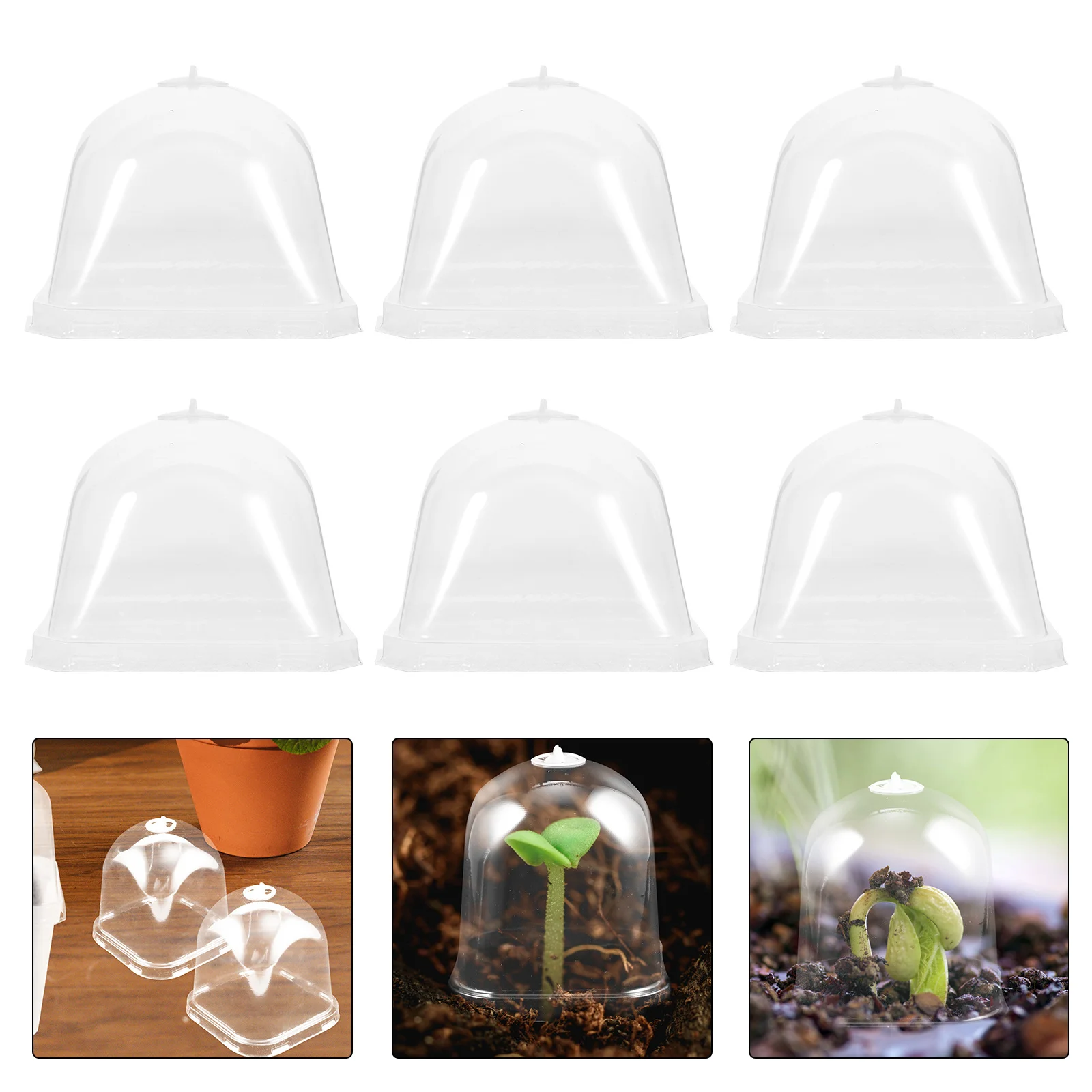 

10Pcs Plant Nursery Cover Transparent Garden Protection Dome Adjustable Air Vent Mini Greenhouse Dome Gardening Tool Humidity