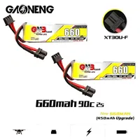 2PCS GAONENG GNB 2S 660mAh 7.6V 90C HV 4.35V Lipo Battery With XT30 Plug For Happymodel FPV Racing Cine Whoop BetaFPV RC Drone