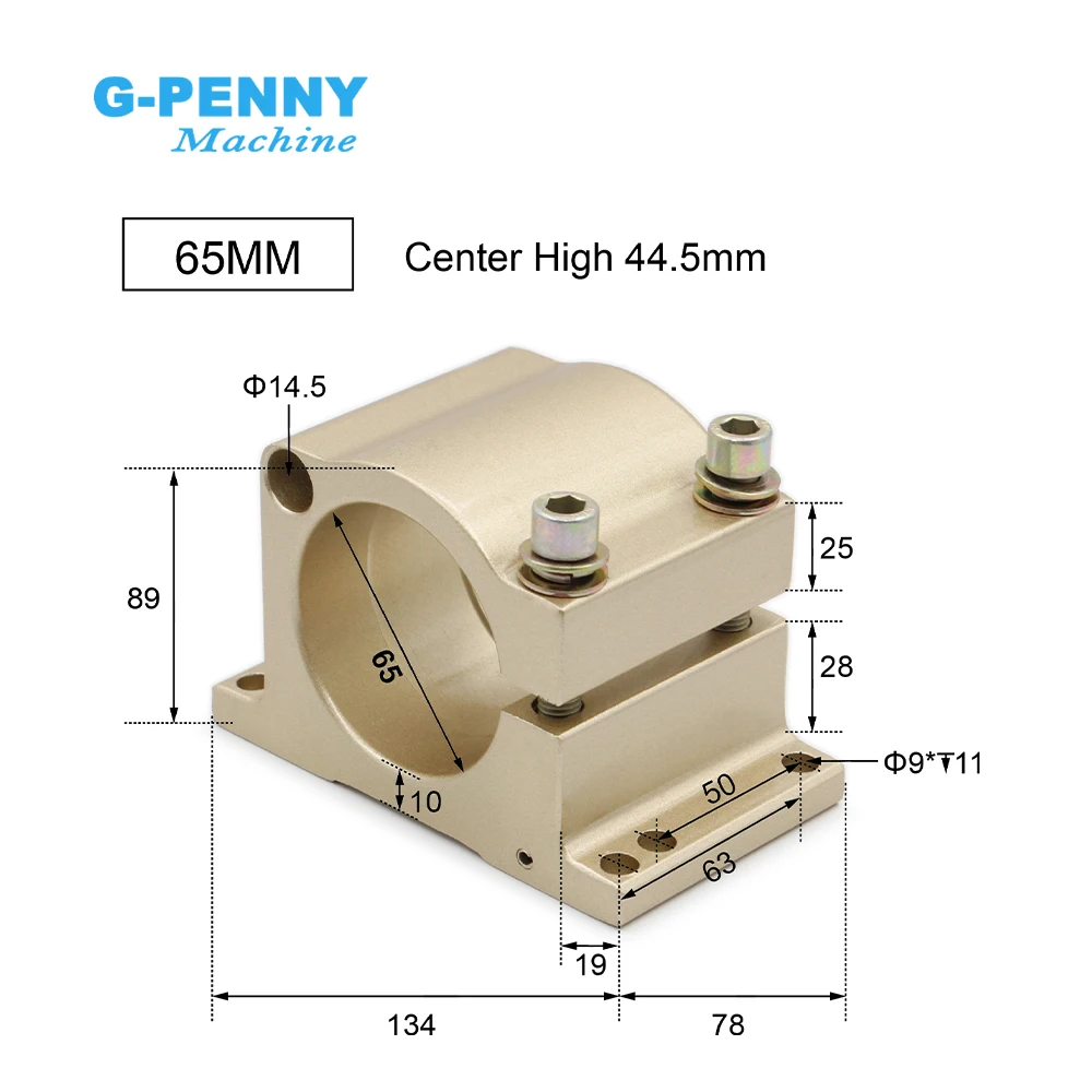 New! 65/80/85/100/105mm CNC Spindle Motor Clamping Bracket cnc machine tool spindle motor mount bracket,  Gold Type !