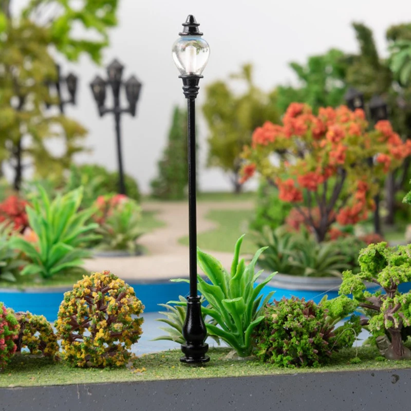 Diy Street Landscape Lantern Micro Landscape Ornament Light Scale Model Railway Lamppost LED Park Lanterns Model lampy ulicznej