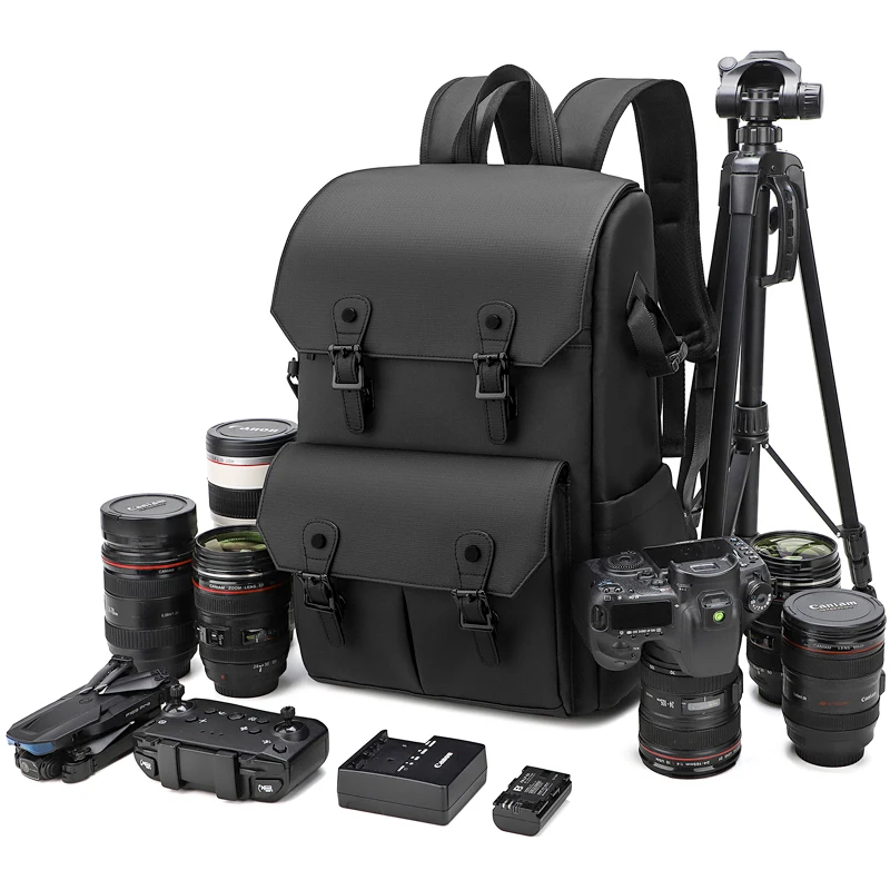 Large Capacity Oxford Cloth Double Shoulder Camera Bag Drone Cover Leather Material Photography Backpack for Traveling
