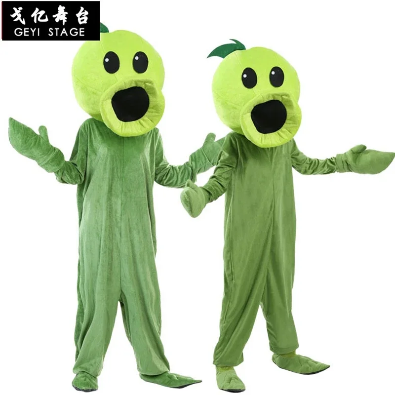 Plant pea shooter costume kids size pea hoodie costume cosplay con copricapo carnevale costumi di Halloween