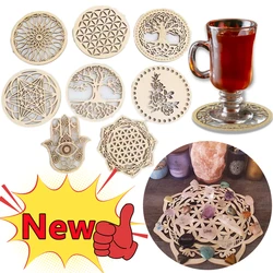 New Wooden Wall Sign Flower of Life Shape Laser Cut Wood Wall Decor Coasters Craft Making Sacred Geometry Meditation Ornament