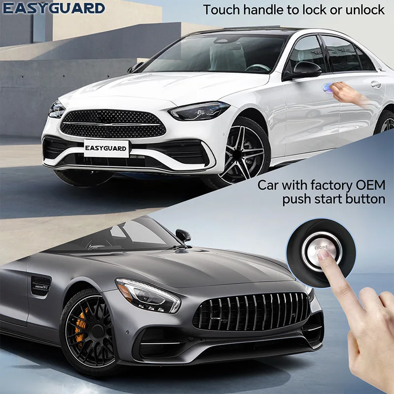 EASYGUARD-Chave inteligente para carros, entrada sem chave, ajuste para fábrica, botão OEM Push Start, liberação remota do tronco