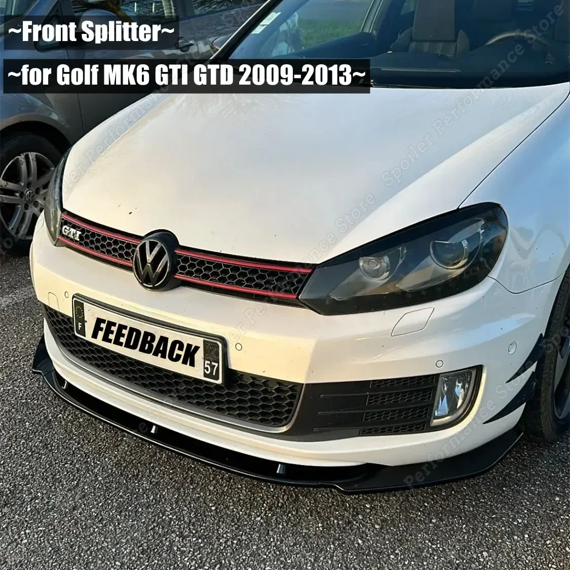 For Volkswagen VW Golf 6 MK6 GTI GTD Front Bumper Lip Spoiler Splitter Diffuser Cover Deflector 2009 2010 2011 2012 2013 Tuning