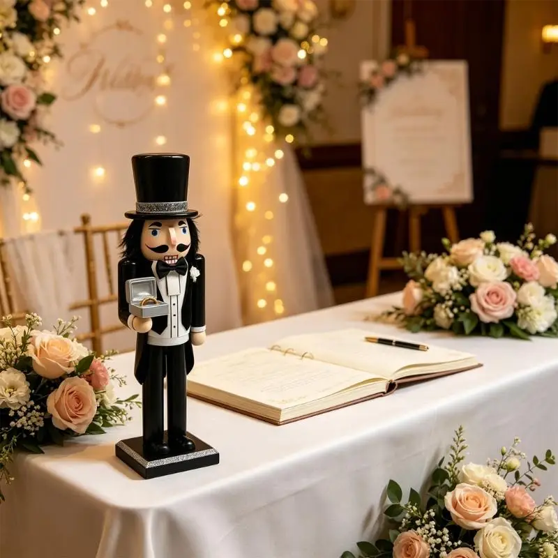 QX2E Hand Carved Wedding Nut Sculpture For Christmas Decoration Wedding Gift
