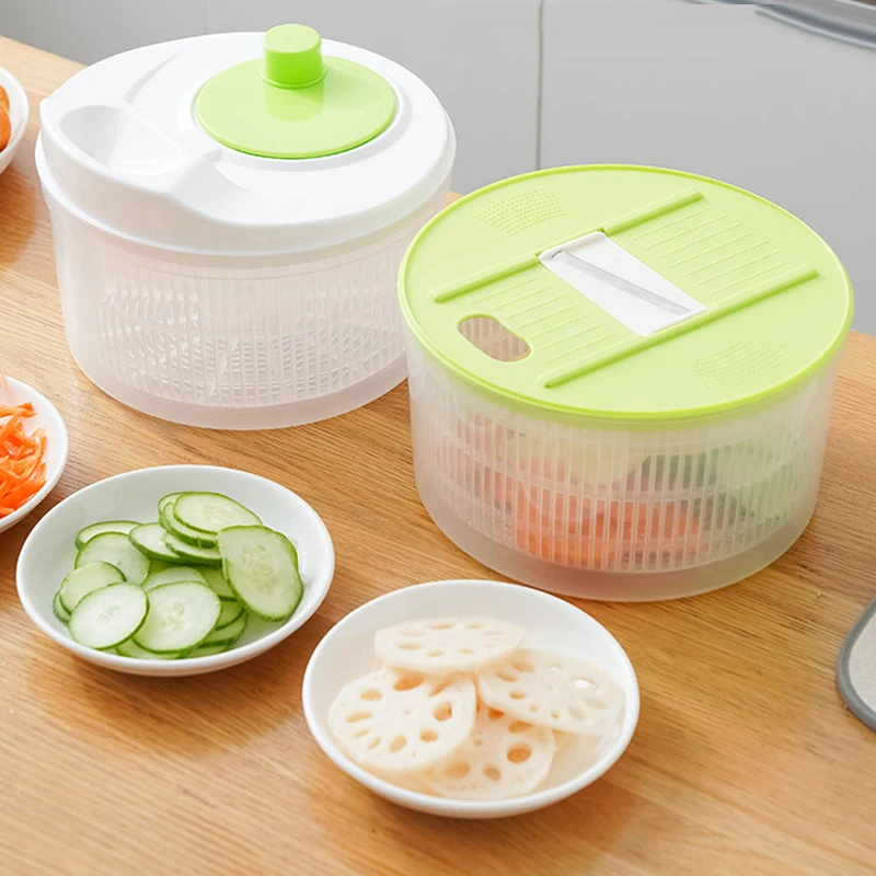 Kitchen Salad Lettuce Spinner Vegetable Washer Dryer Cucumber Potato Cutter Vegetable Dehydrator Fruit Drain Basket Kitchen Tool