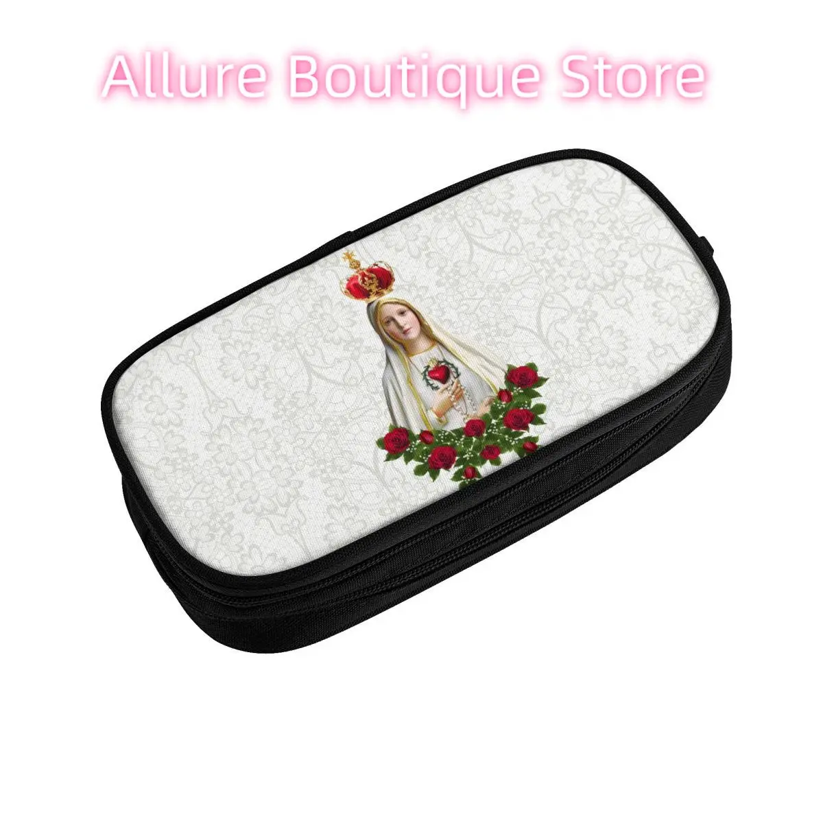 سيدة فاطمة مريم العذراء مخصصة مقلمة المدرسة البرتغال الوردية الكاثوليكية حقيبة أقلام رصاص الحقيبة القرطاسية الطلاب