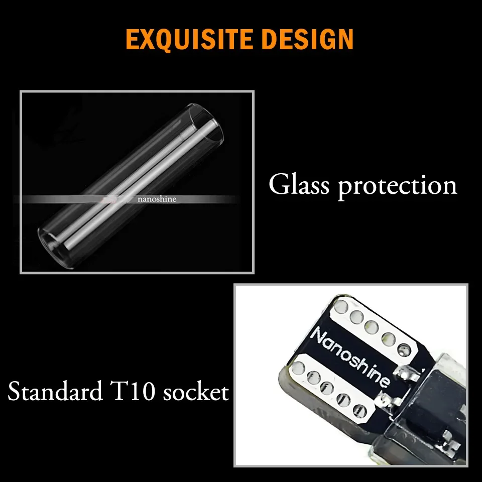 1x W5W Led T10 Cob Glass Car Light Led Filament Auto Dome Wedge License Plate Bulb Lamp DRL Car Styling Drop Shipping Supported