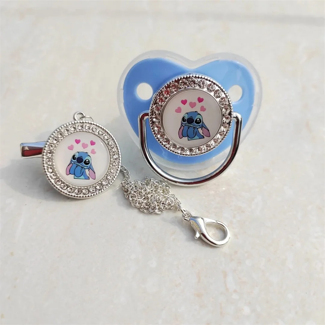 [Anime print] 2024 Baby pacifier Rhinestone pacifier Clip Chain Stitch Baby Nipple Baby Shower Gift BPA-free baby crawl suit set