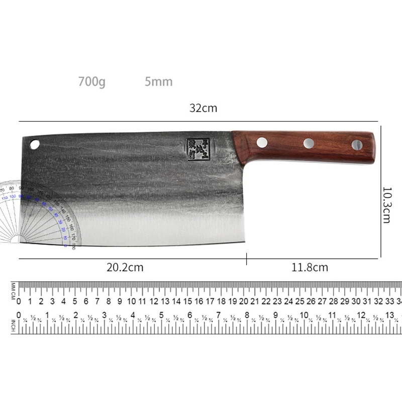 8 Inch Kitchen Knives Wood Handle Sharp Machete Cleaver Handmade Forged Professional Chop Knife Bone Meat And Poultry Tools