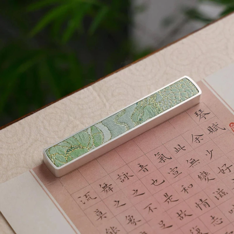Silver Plated Brocade Paperweight for Calligraphy Painting Desk Decoration Gift or Personal Use Chinese Style Lightweight