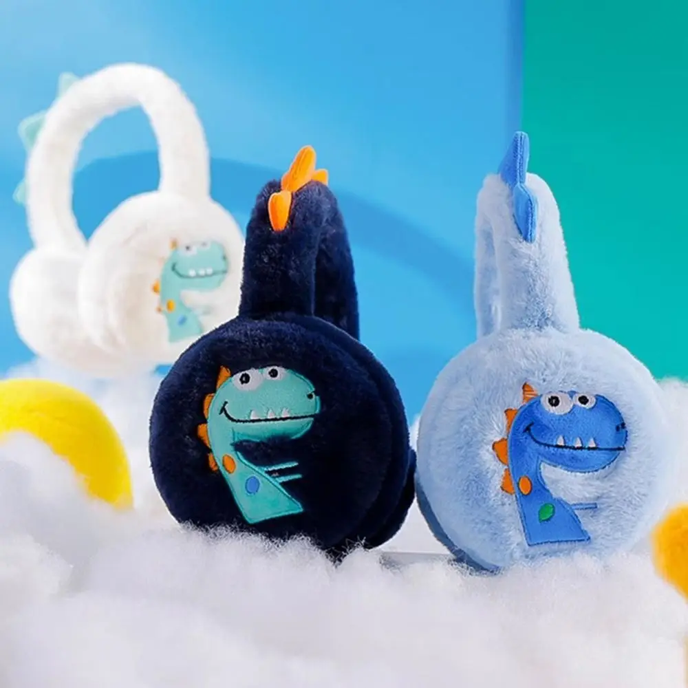 Pluche Kleine Dinosaurus Oor Warmer Cartoon Zachte Oorbedekking Verdikte Winter Warme Oorbescherming Oorklep Voor Kinderen Geschenken