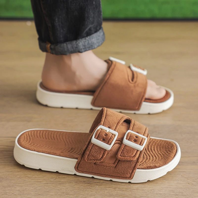 

Suede Fashionable and Versatile Trendy Comfortable and Lightweight Men's Slippers Indoor and Outdoor Home Shoes