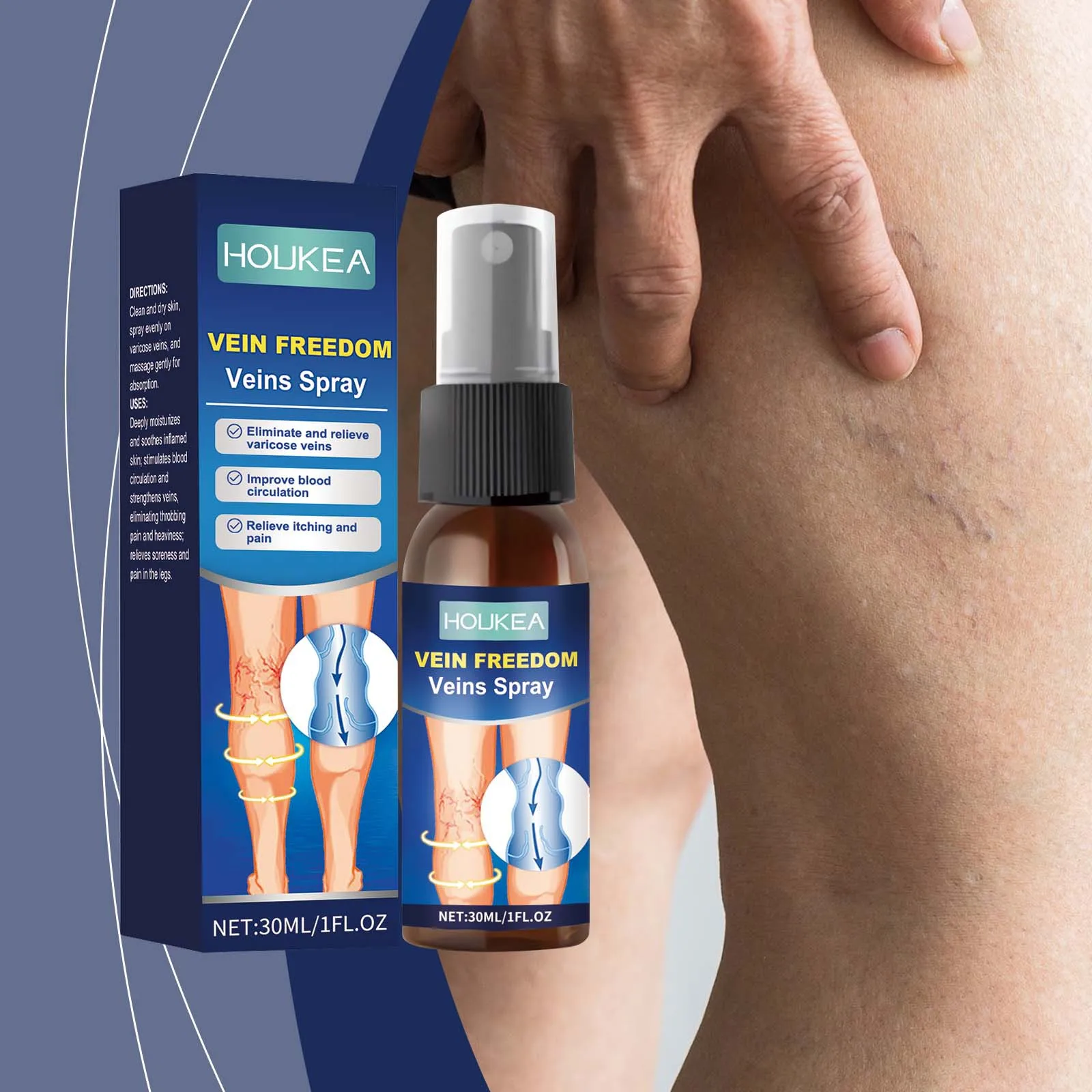 

Varicose Vein Spray Vasculitis Phlebitis Spider Treatment Relieve Leg Discomfort Promote Blood Circulation Veins Soothing Spray