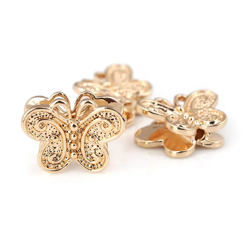 18K Gold Color Brass Butterfly Skull Chinese knot Fish Spacer Beads Bracelet Beads Diy Jewelry Making Accessories for Women