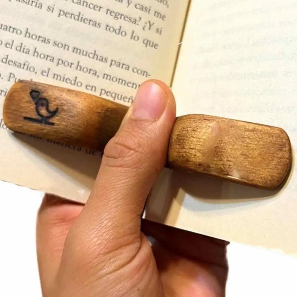 Wooden Thumb Bookmark One Hand Reading Thumb Book Support Book Page Holder Convenient Bookmark For Office Book Lovers