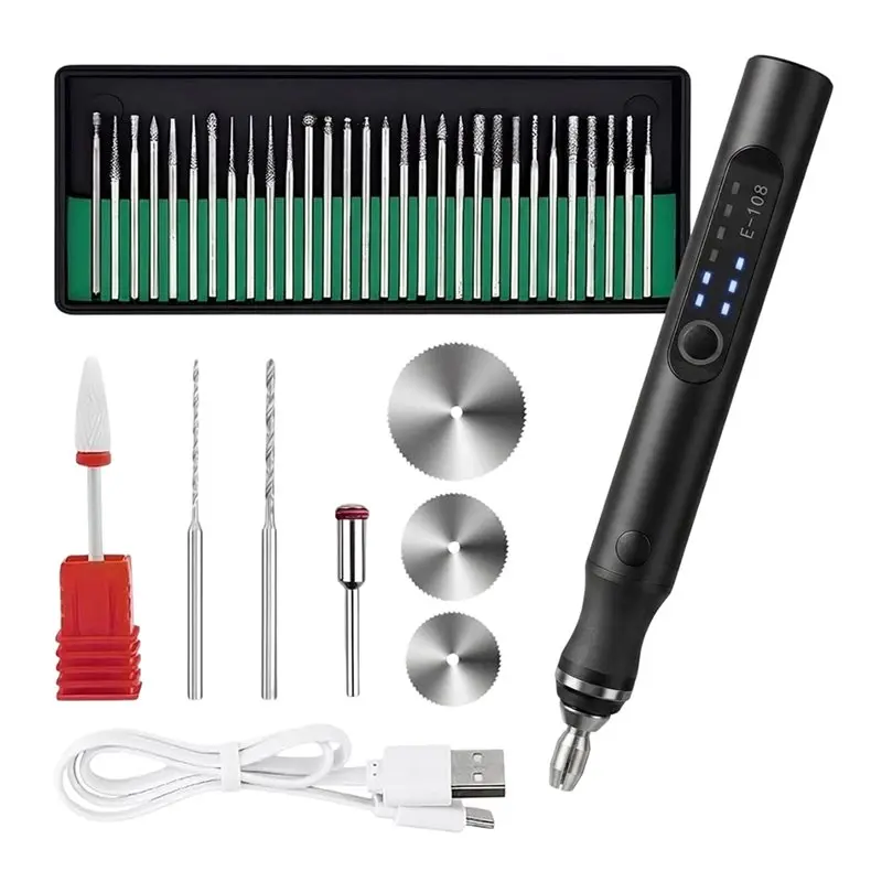 [HOT!】 Cordless Rechargeable Electric Engraving Pen Engraver Tool, For DIY Crafts On Metal Wood Glass Plastic