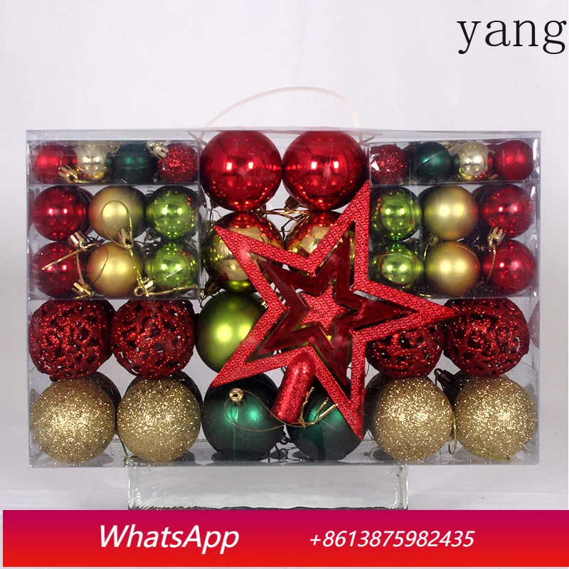 

CX Christmas ball 101pcs color set 3-6cm bright matte hollow ball Christmas decoration