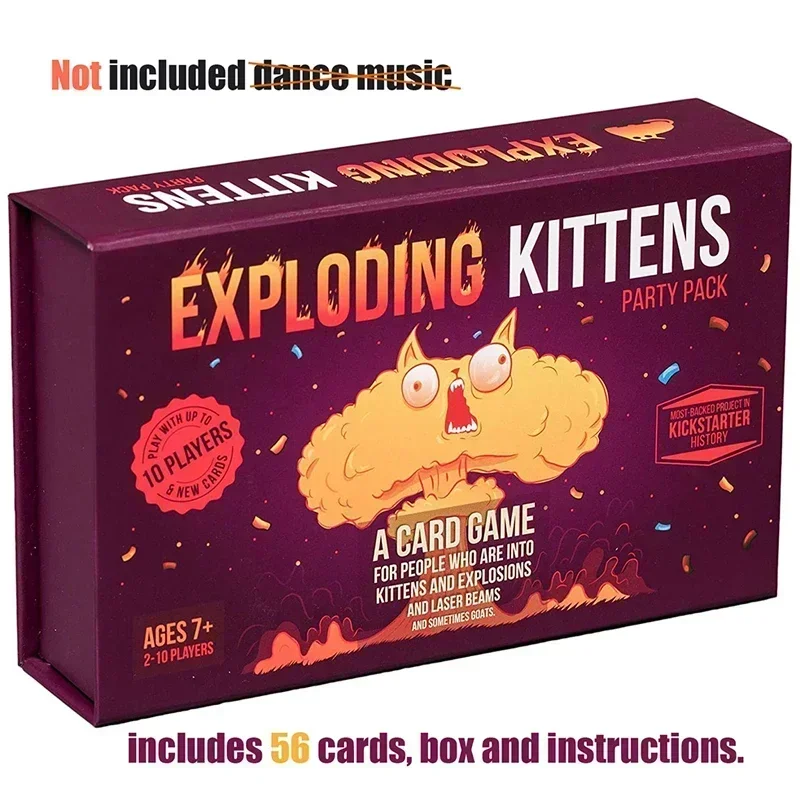 Exploding Kittens Card Game Original Edition NSFW Party Streaking Kittens Imploding Kittens Expansion Barking Kittens Bears vs B