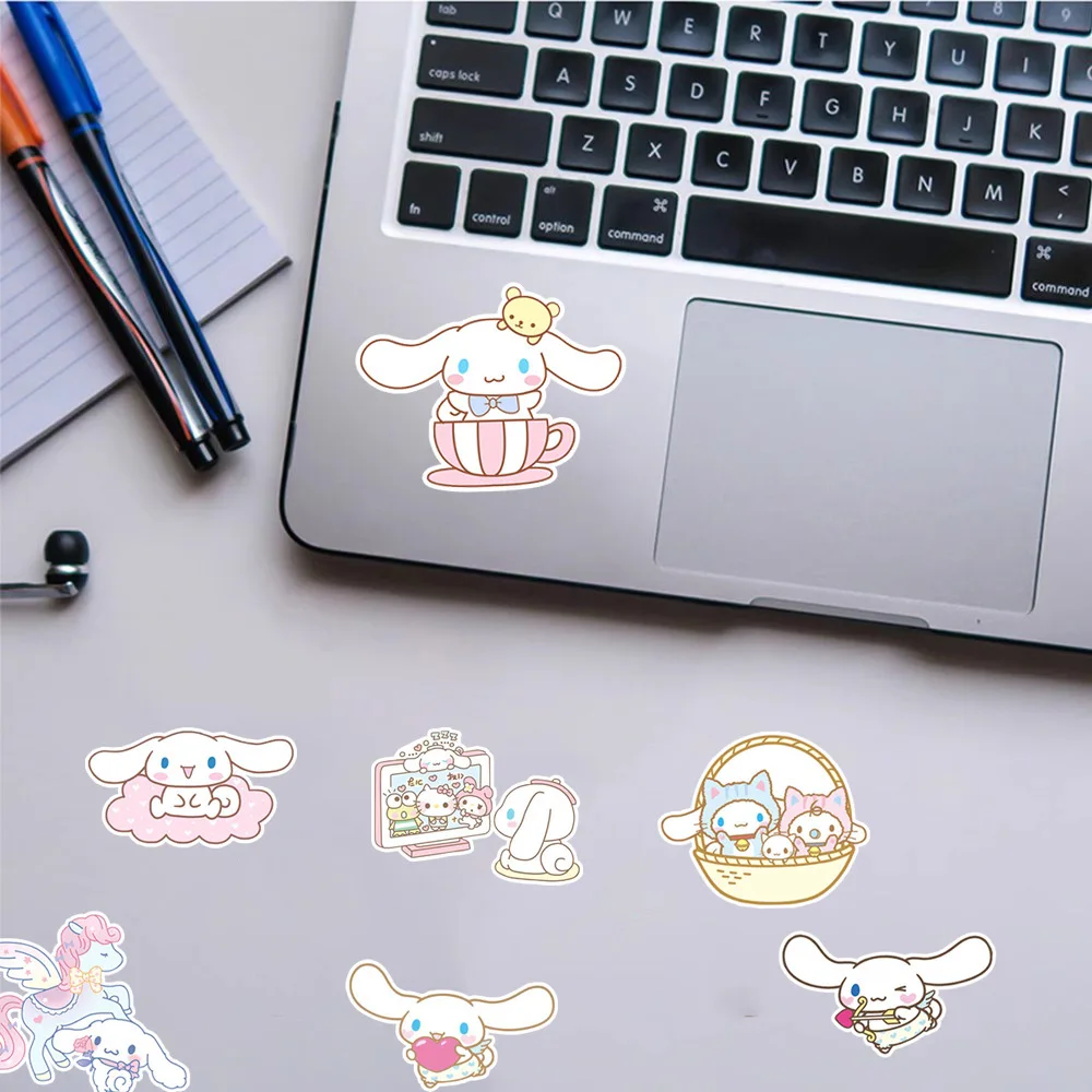 ملصق كرتون 10/25/40 سانريو لطيف Cinnamoroll كتابات مقاومة للماء شارات لعبة أطفال ديي القرطاسية مربع ملصق كوب ماء