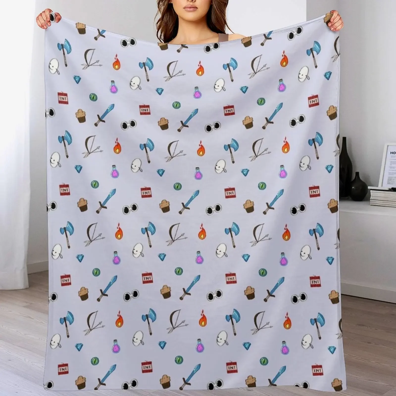 

Dream Team MC Pattern Throw Blanket Polar valentine gift ideas Stuffeds Luxury Brand Blankets
