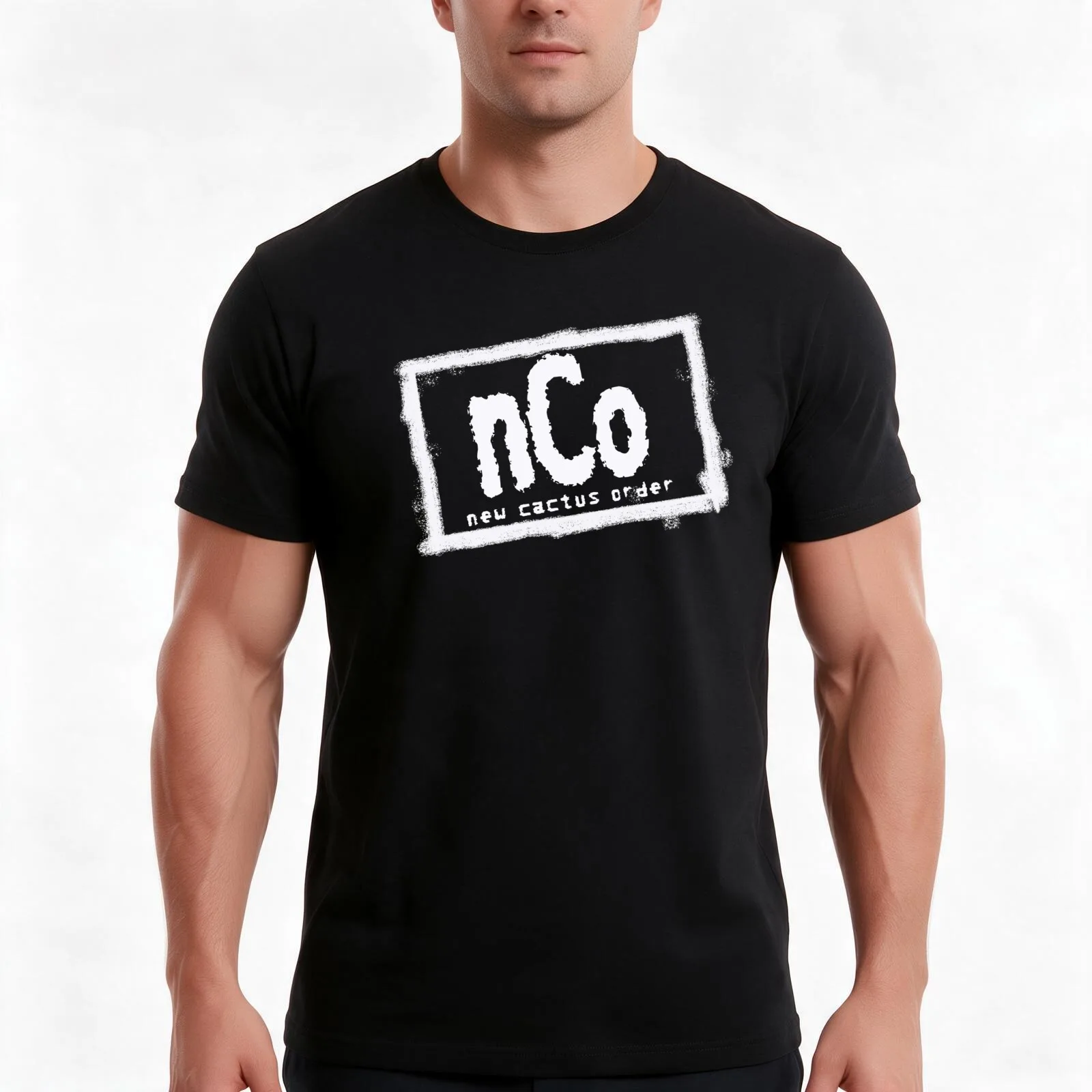 nCo: New Cactus Order T-Shirt, Summer Casual Cotton Tee, Oversized Streetwear Tops, Vintage Graphic Print, Unisex Men Women