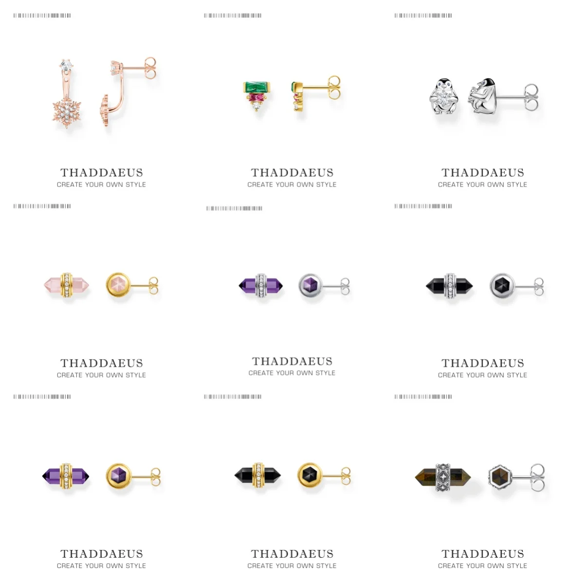 Stud Earrings Hexagonal Snowflake Penguin Romantic Fine Jewerly For Women Gift In Pure 925 Sterling Silver