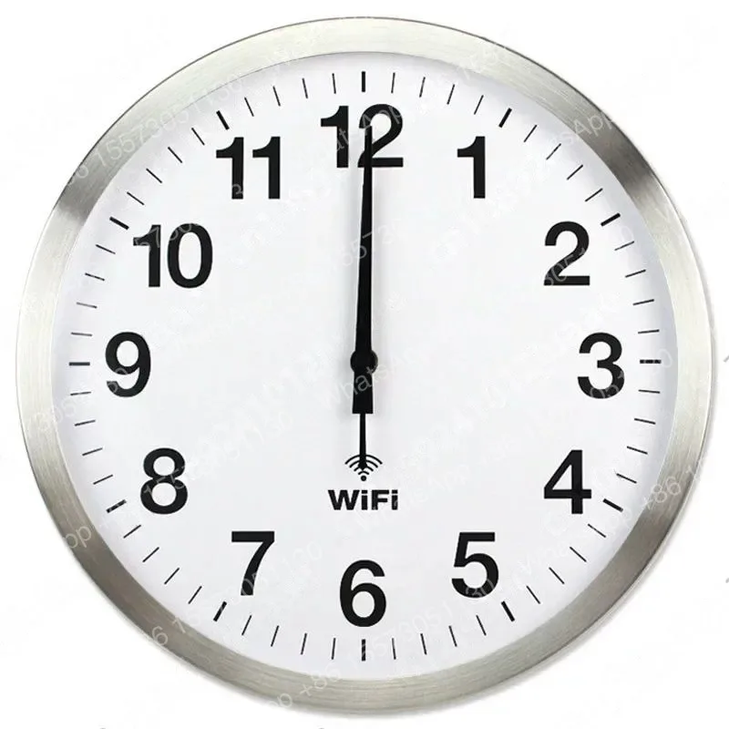 A 12 inch Smart WIFI Automatic Time Synchronization Network Clock Mute Wall Clock Modern Minimalist Living Room Quartz Home Cloc