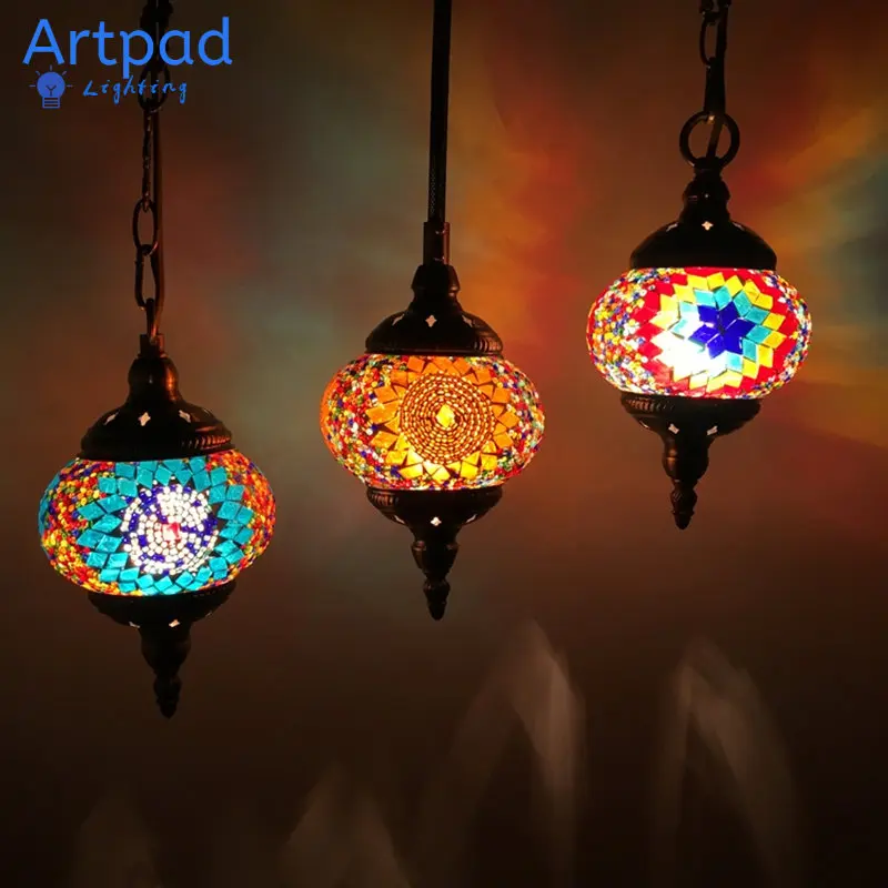 Artpad 20 Types Turkish Pendant Light Colorul National Characteristic  Handmade Chandelier Led for Cafe Shopping Store Bar