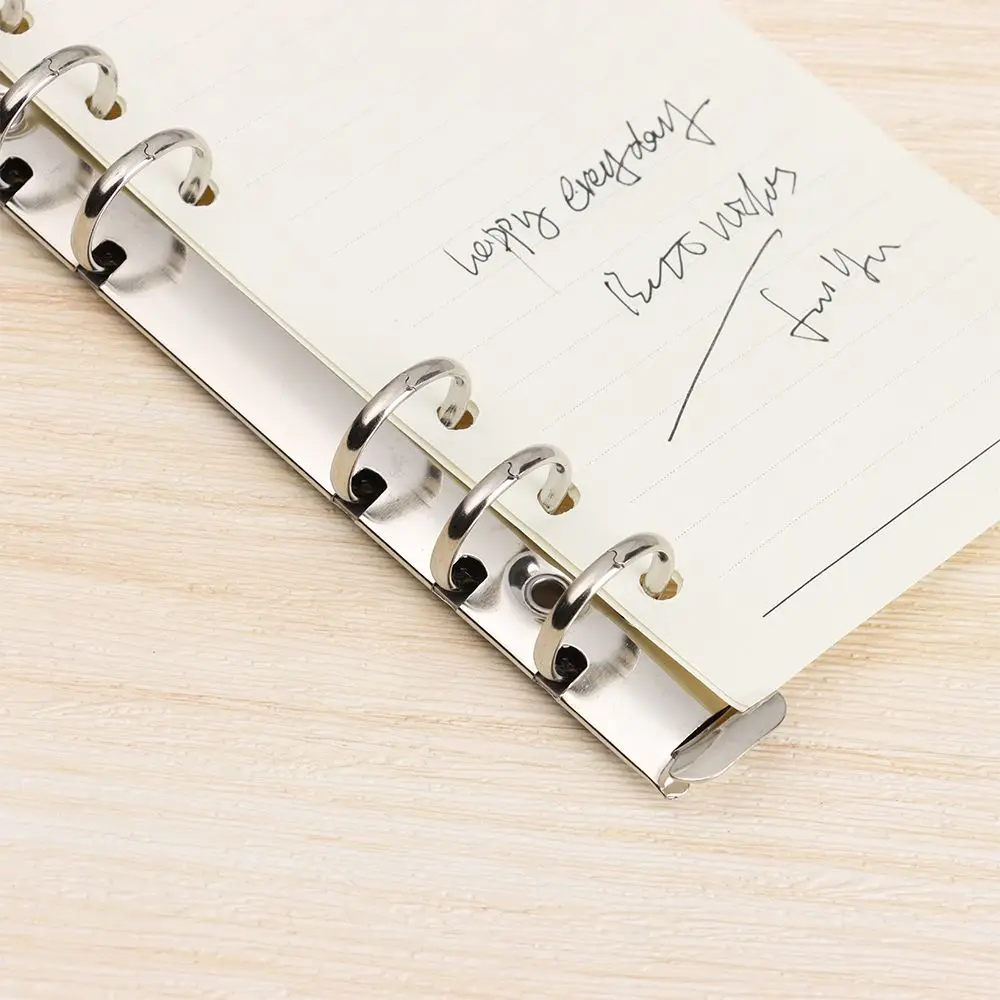 Office Supplies Stationery DIY Metal Notepad Refillable Binder Clip Ring Binder Loose-leaf File Folder Notebook Binding Hoops