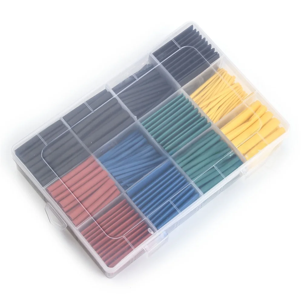 Heat Shrink Tubing 530pcs Polyolefin Material 2 1 Shrink Ratio Flame Retardant for Wire Protection UL Certified
