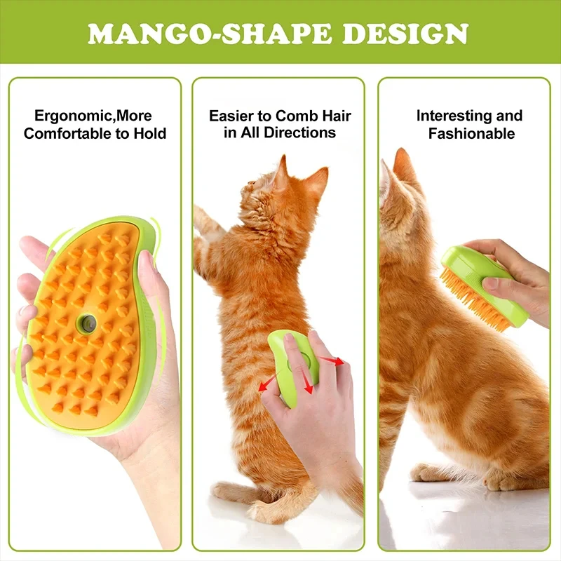 Pet Grooming Cat Brush Electric Spray Water Spray Kitten Dog Comb Soft Silicone Depilation Cats Bath Hair Brush Grooming Supplie image 2